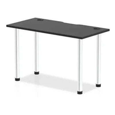 Impulse Black 1200 x 600mm Straight Table Black CP Aluminium Leg