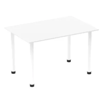 Impulse 1200mm Straight Table White Top White Post Leg