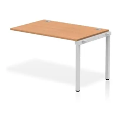 Impulse Bench Single Row Ext Kit 1200 Silver Frame Bench Desk Oak