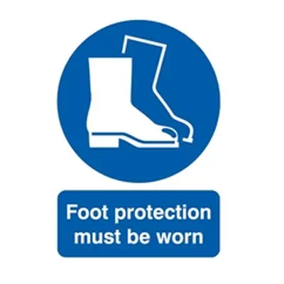 Safety Sign Foot Protection Must be Worn A4 PVC