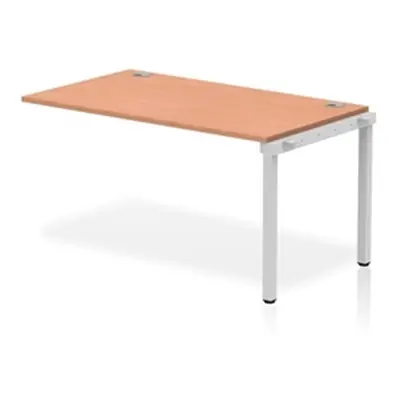 Impulse Bench Single Row Ext Kit 1400 Silver Frame Bench Desk Beech