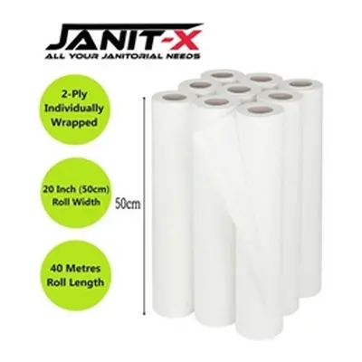 Janit-X Couch Rolls White 2ply 20inch, 4