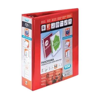 Elba Panorama 65mm Presentation Lever Arch File A4 Red (5 Pack)