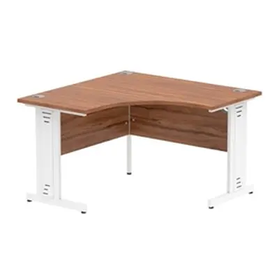 Impulse 1200mm Corner Desk Walnut Top White Cable Managed Leg