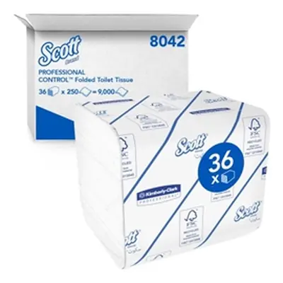 Scott Toilet Tissue Refills 250 Sheets Bulk (Pack of 36) 8042