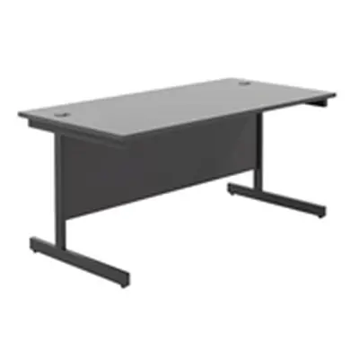 1600x800 Single Upright Rectangular Desk Black-Black