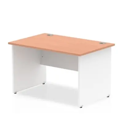 Impulse Panel End 1200 Rectangle Desk Beech Top White - TT000003