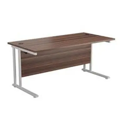 Allegro 1400 X 800 Rectangular Cantilever Workstation Dk Walnut/White