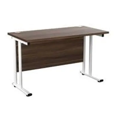 Allegro 1200 X 600 Rectangular Cantilever Workstation Dk Walnut/White