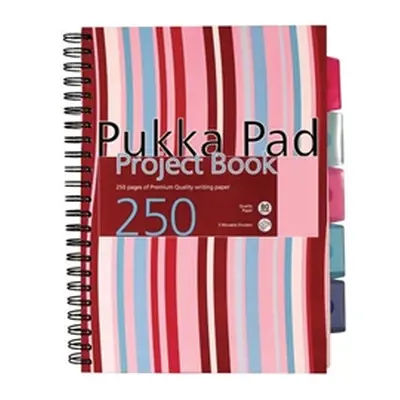 Pukka Pad Stripes Wirebound Hardback Project Notebook A4 Blue/Pink 3Pk