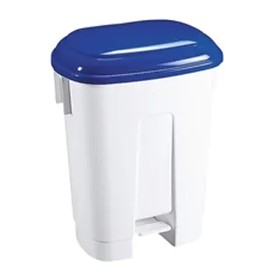 Derby 60 Litre White/Blue Plastic Pedal Bin