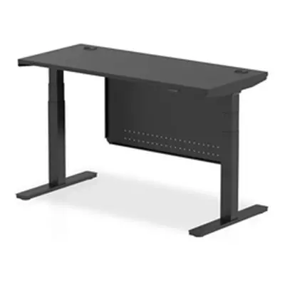 Air 1400x600 Height Adjustable Desk Black CP Black Leg Modesty Panel