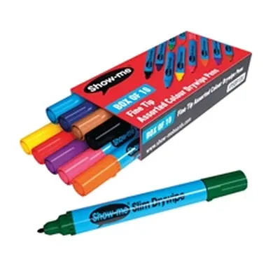 Show-me Drywipe Marker Fine Tip Assorted (10 Pack) FSDP10A