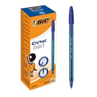 BIC Cristal Exact Ballpoint Pens Ultra Fine 0.7mm Tip Blue Ref