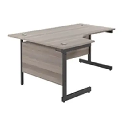 1800X1200 Single Upright Left Hand Radial Desk Grey Oak-Black