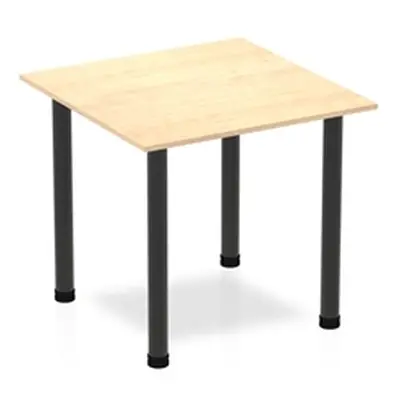 Impulse 800mm Square Table Maple Top Black Post Leg