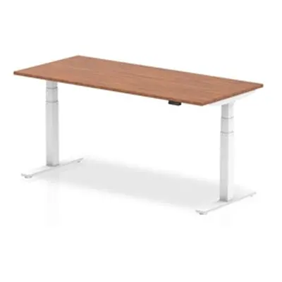 Air 1800/800 Walnut Height Adjustable Desk With White Legs - HA01028