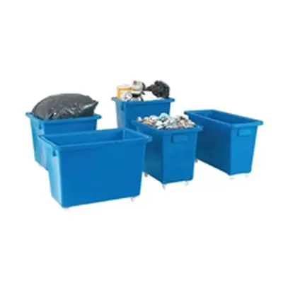 Bottle Skip 930x340x550mm 4X51mm Swivel Blue 328239