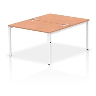 Impulse Bench B2B 2 Person 1200 White Frame Office Bench Desk Beech