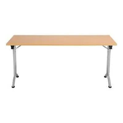 Allegro Folding Table 1600x800 Silver Frame Beech top OUFT1680SVBE2