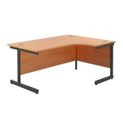 1600X1200 Single Upright Right Hand Radial Desk Beech-Black