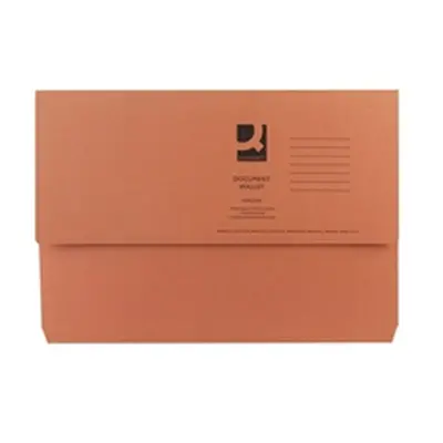 Q-Connect Document Wallet Foolscap Orange (Pack of 50) Ref KF23014