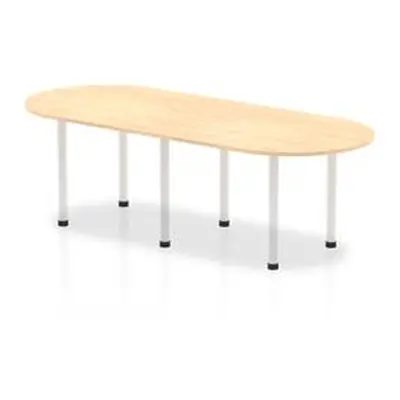 Impulse 2400mm Boardroom Table Maple Top White Post Leg