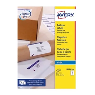 Avery Addressing Labels 8 Per Sheet White [800 Labels] - J8165-100