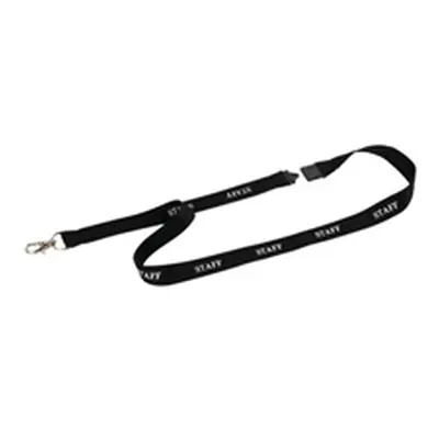 Durable Textile Staff Lanyard 20mm Black (Pack of 10) 823901