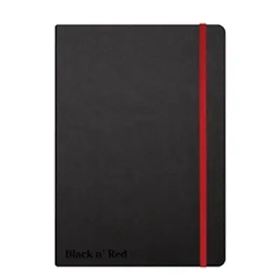 Black n' Red Casebound Hardback Notebook Ruled A5 Black 400033673