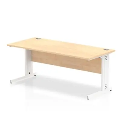 Impulse 1800/800 Rectangle White Cable Managed Leg Desk - MI002500