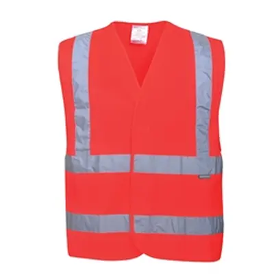 Hi-Vis Two Band & Brace Vest (Red) LXL