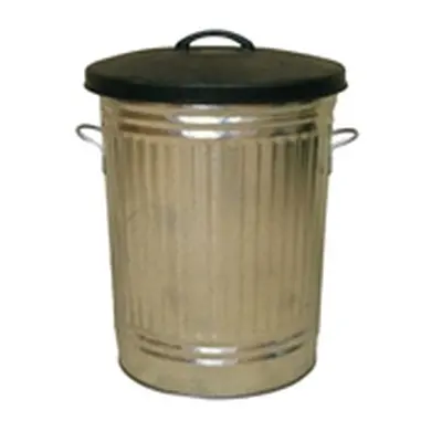 Galvanised 90 Litre Dustbin With Rubber Lid