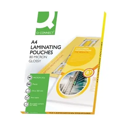 Q-Connect A4 Laminating Pouch 80 Micron Each Side (Pack of 100)