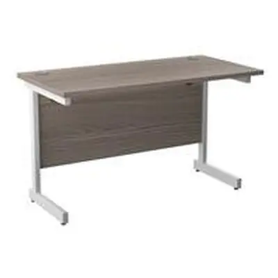 Mezzo 1200x600 White/Cantilever Workstation-Grey Oak SU1260RECGOWH