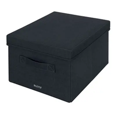 Leitz Fabric Storage Box with Lid Twinpack Medium Grey 61440089