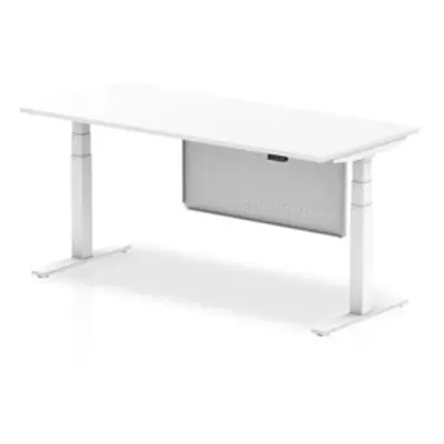 Air 1800 x 800mm Height Adjustable Desk White White Leg Modesty Panel