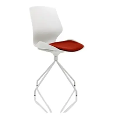 Florence Spindle White Frame Visitor Chair With Seat Ginseng Chilli