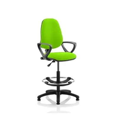 Eclipse Plus I Lever Task Operator Chair Green + Arms Draughtsman Kit