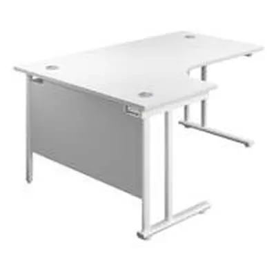 1800X1200 Twin Upright Left Hand Radial Desk White-White