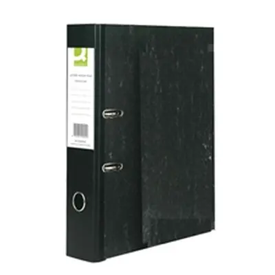 Q-Connect Lever Arch File Paperbck Foolscap Marbled Black Pk10 KF20002