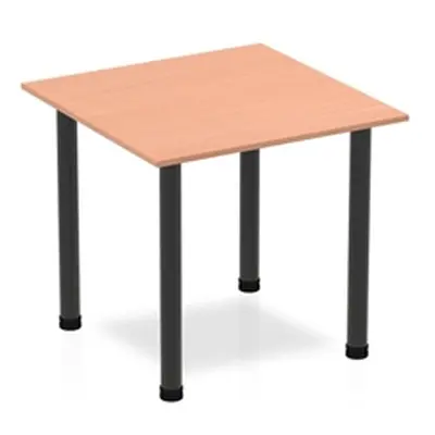 Impulse 800mm Square Table Beech Top Black Post Leg