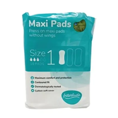 Interlude Maxi Pads Size 1 Packet x10 Pads (Pack of 24) 6438B