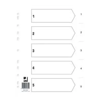 Q-Connect Index 1-5 Polypropylene White (25 Pack) KF01352Q