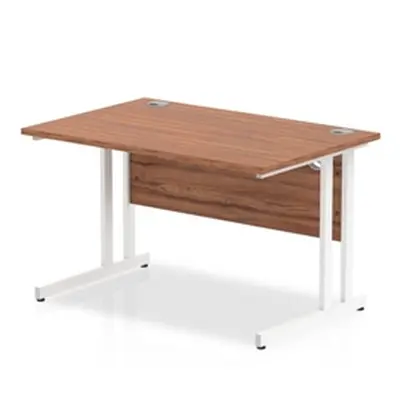 Impulse 1200/800 Rectangle White Cantilever Leg Desk Walnut - MI001905