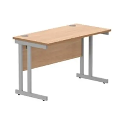 Office Rectangular Desk Steel Double Cantilever 1200X600 Beech/Silver