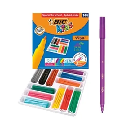 Bic Kids Visa Felt Pens Fine Tip Assorted (144 Pack)