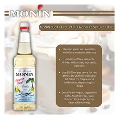 Monin Sugar Free Vanilla Coffee Syrup 1