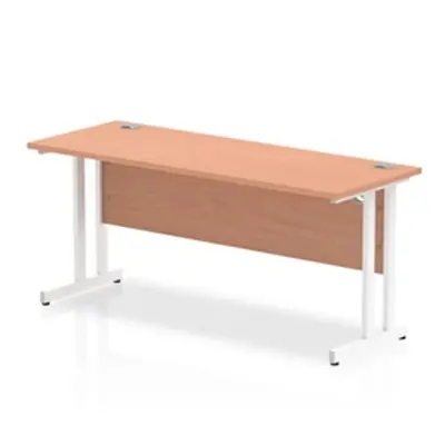 Impulse 1600/600 Rectangle White Cantilever Leg Desk Beech - MI001686