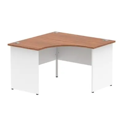 Impulse 1200mm Corner Desk Walnut Top White Panel End Leg